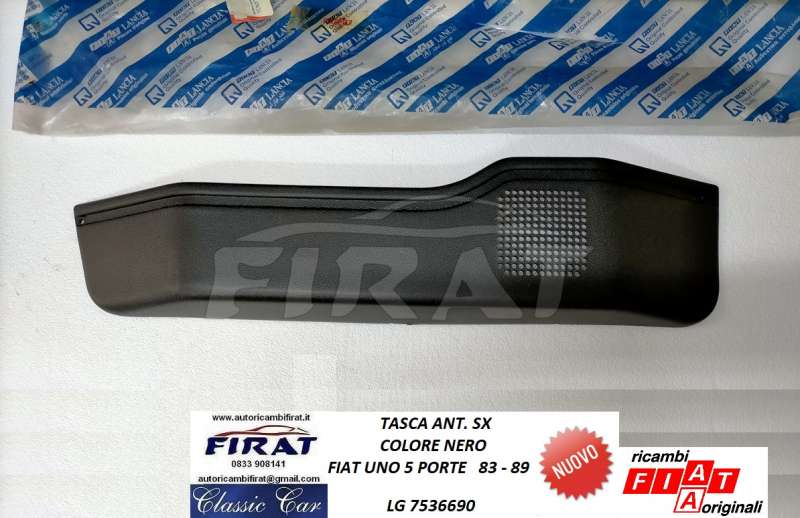 TASCA PORTA FIAT UNO 5 PORTE 83 - 89 ANT.SX NERA ORIG.(7536690)